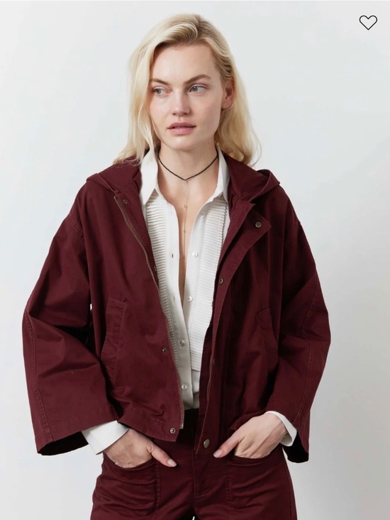 Ruti Jackets & Blazers - Utility hooded twill jacket 2.0 M burgundy